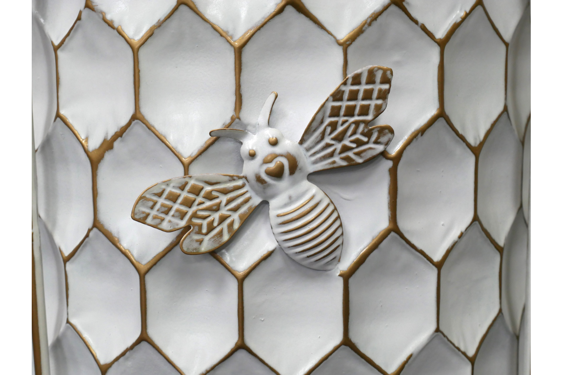 Honeycomb & Bee Metal Planters - set of 2