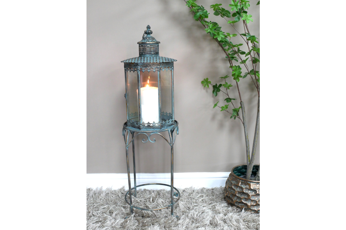 Ornate Oxidized Lantern on a Stand