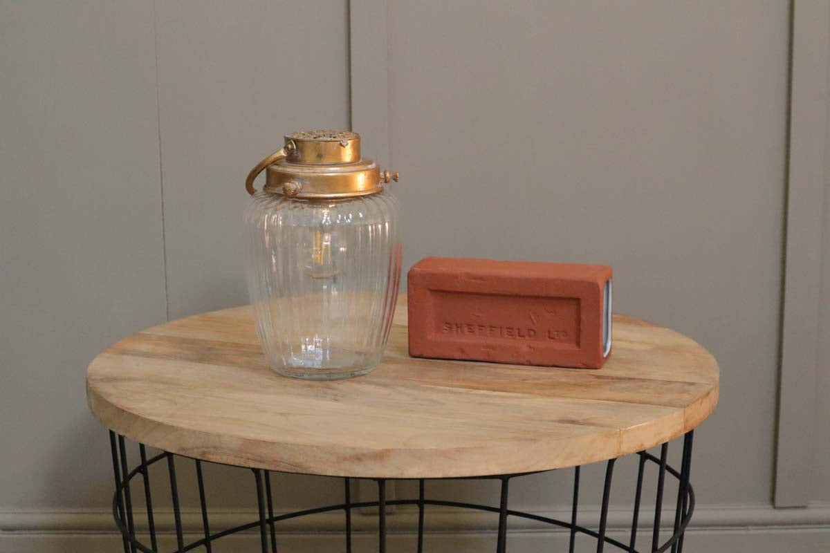 Industrial Vintage Glass Lamp Jar