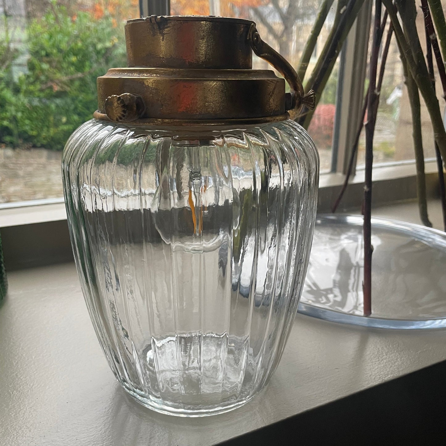 Industrial Vintage Glass Lamp Jar