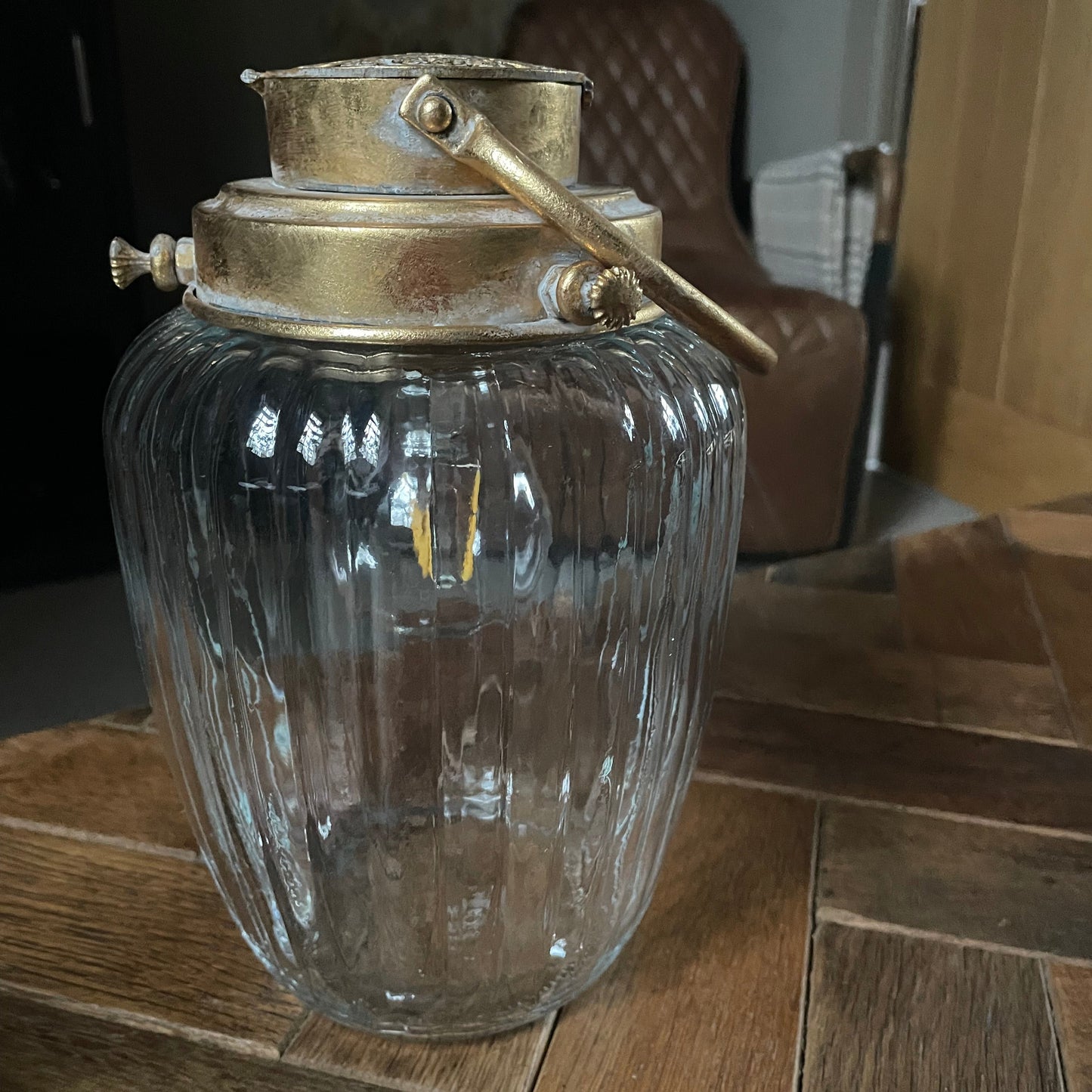 Industrial Vintage Glass Lamp Jar