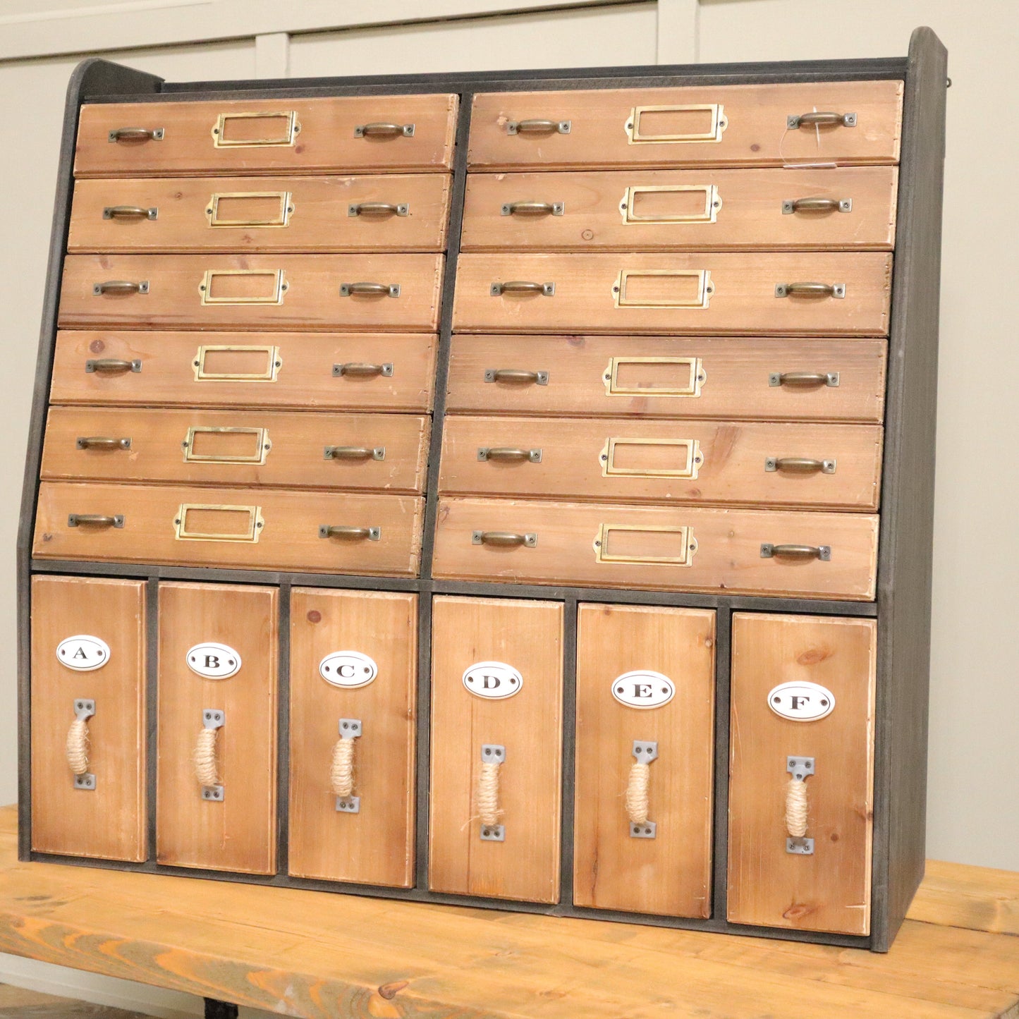Retro Multi Drawer Wooden Wall Unit