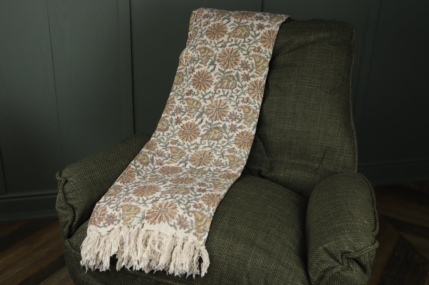 Hand Block Printed Throw - Saffron