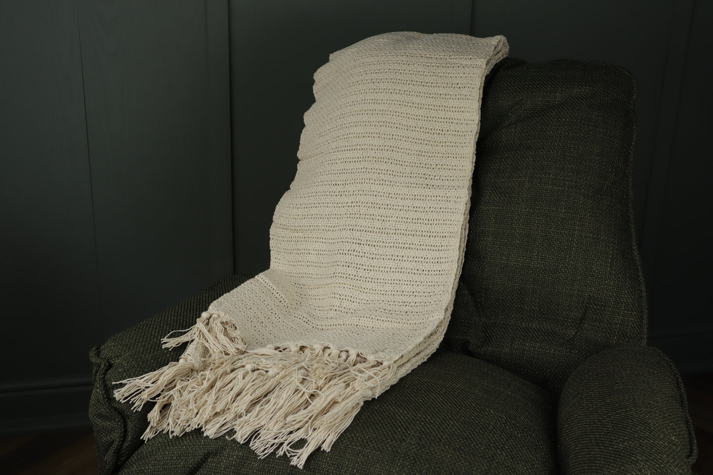 Crochet Weave Throw - Cream