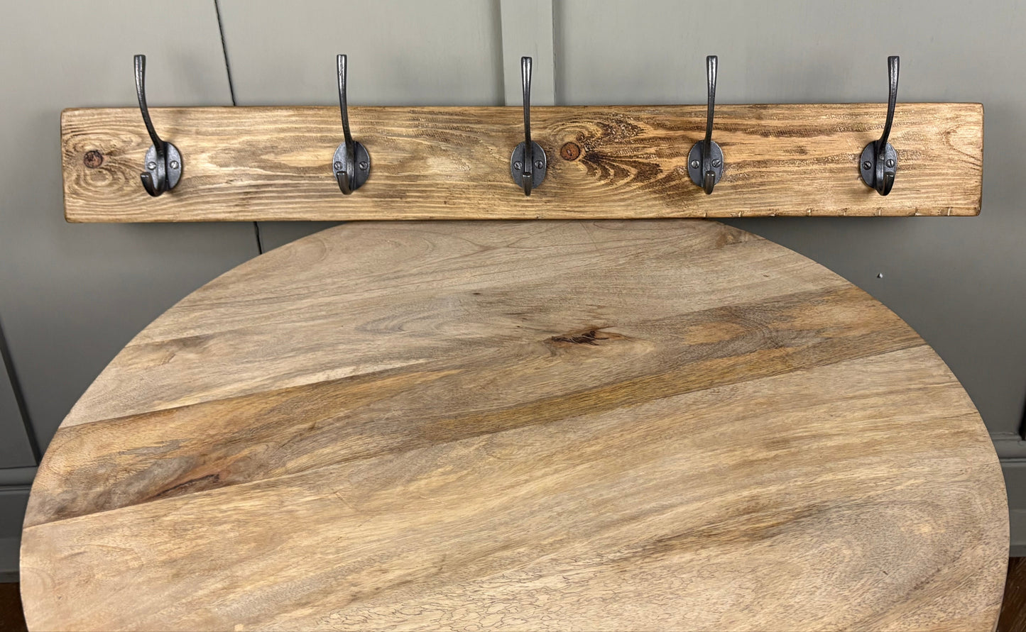 Rustic 5 Hook Coat Board
