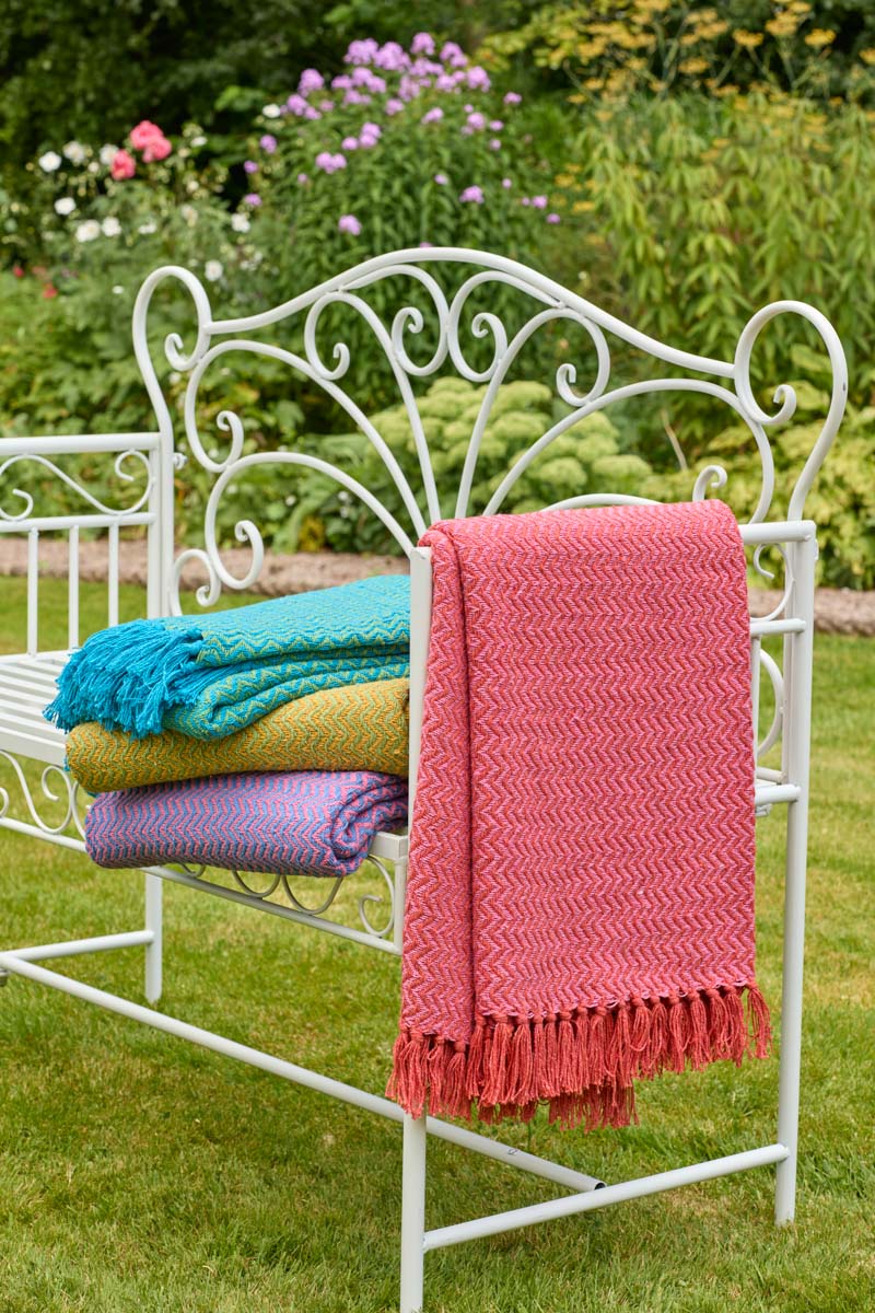 Festival Recycled Cotton Throw - Blue & Green