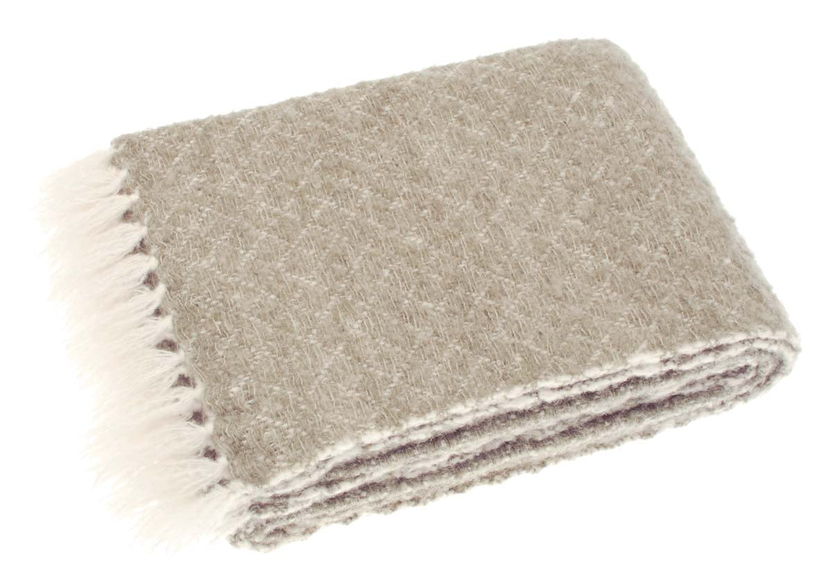 Wool Blend Throw - Natural