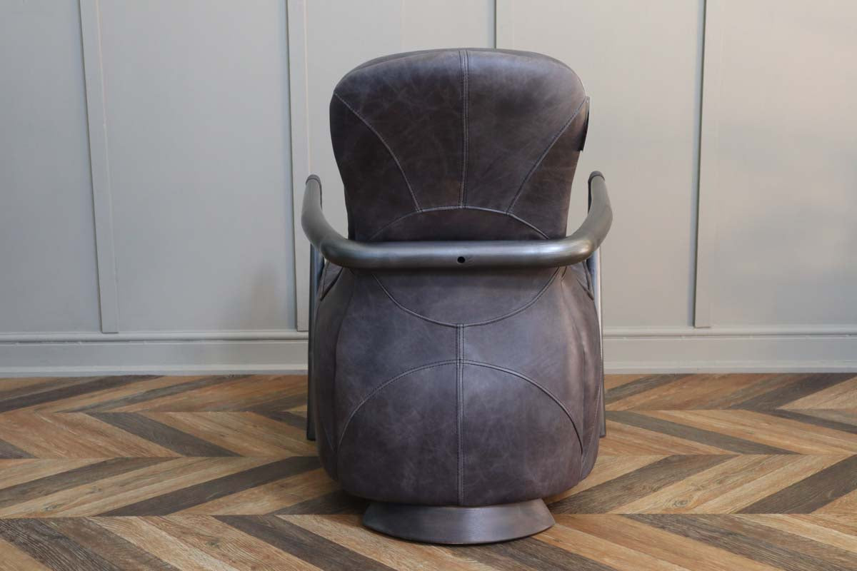 Garda Broadway Leather Aviator Armchair - Grey