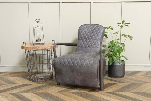 Garda Broadway Leather Aviator Armchair - Grey