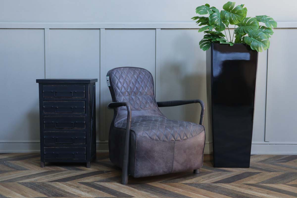 Garda Broadway Leather Aviator Armchair - Grey
