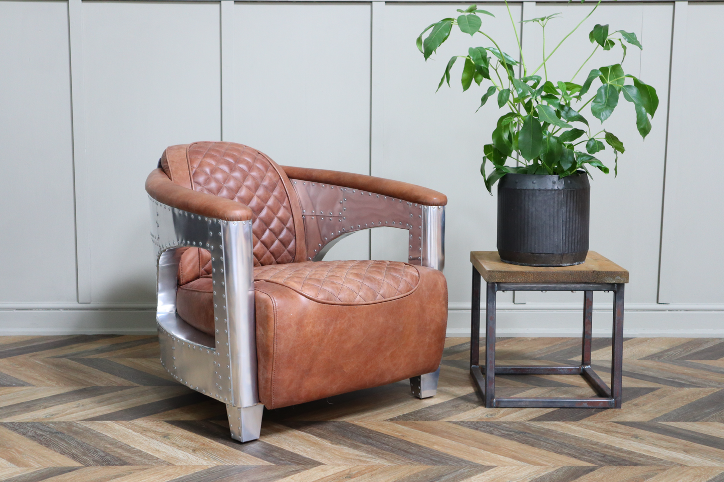 Leather Hurricane Aviator Tub Armchair