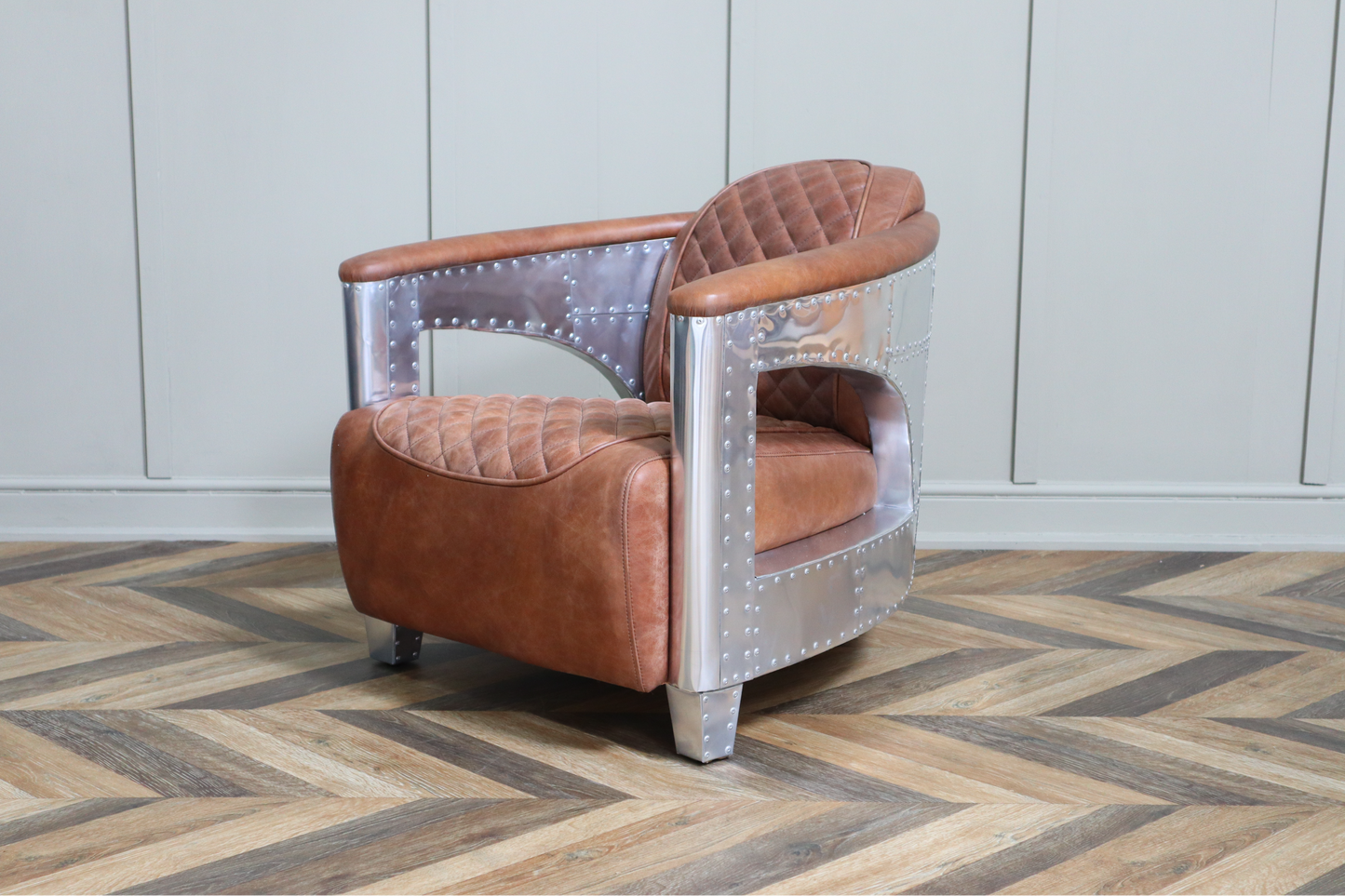 Leather Hurricane Aviator Tub Armchair