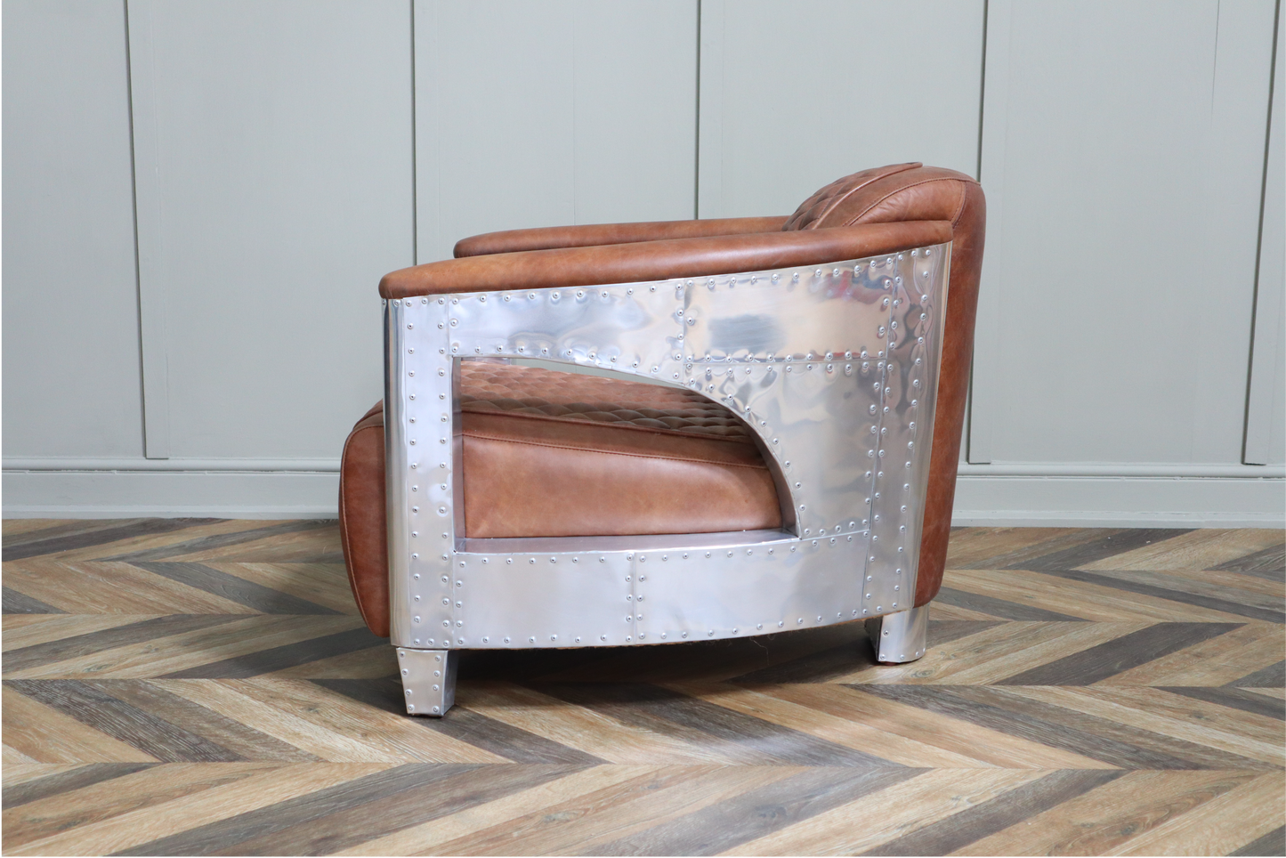 Leather Hurricane Aviator Tub Armchair
