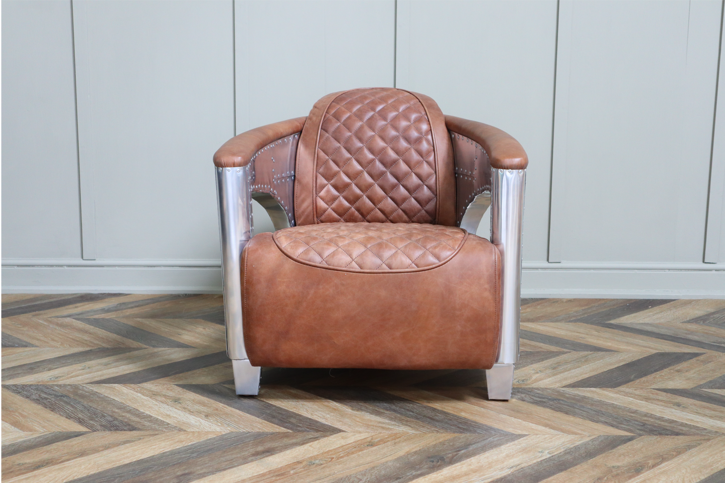 Leather Hurricane Aviator Tub Armchair