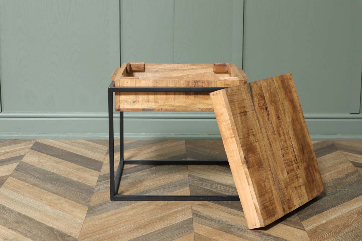 Industrial Storage Side Table