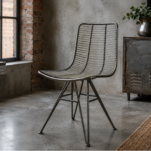 Vintage Industrial Metal Bucket Chair