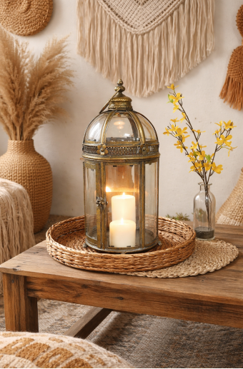 Glass Candle Lantern - Large