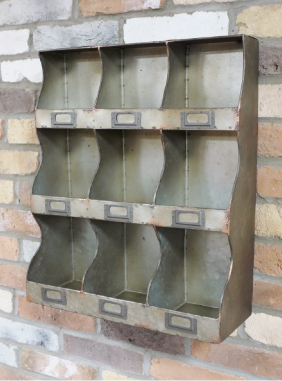 Galvanised Industrial Metal Pigeon Hole Wall Unit