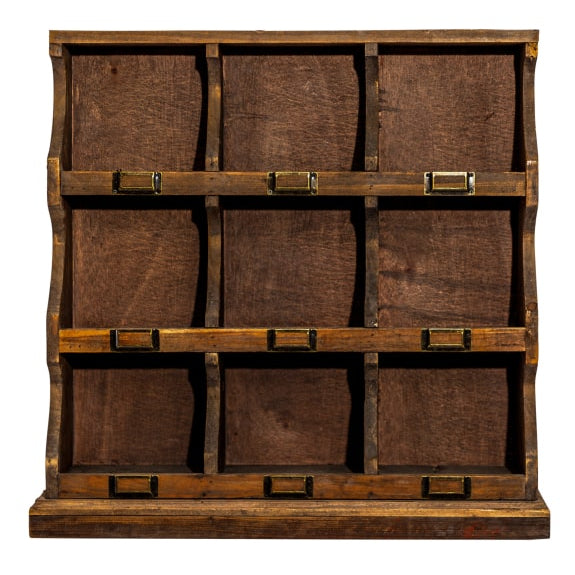 9 Hole Chunky Vintage Pigeon Hole Wall Unit