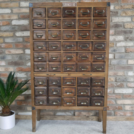 Vintage Multi Drawer Apothecary Cabinet - Fir Wood