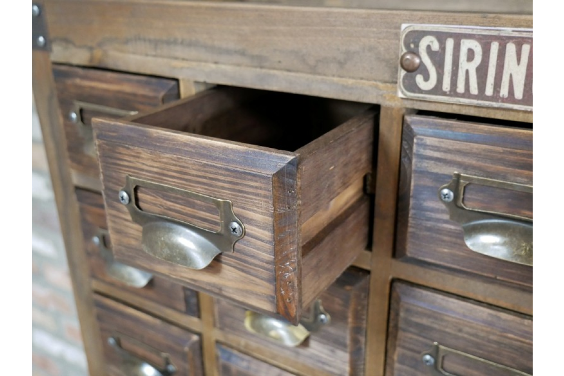 Vintage Multi Drawer Apothecary Cabinet - Fir Wood