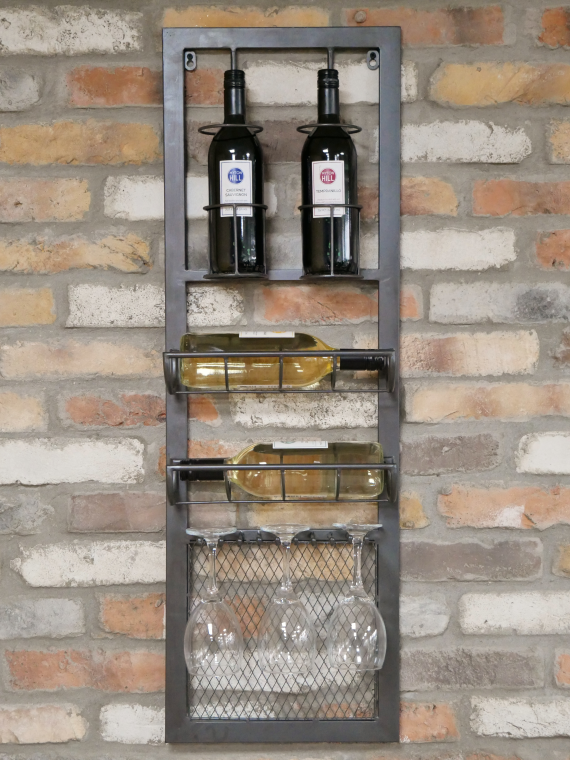 Industrial Wall Wine Rack