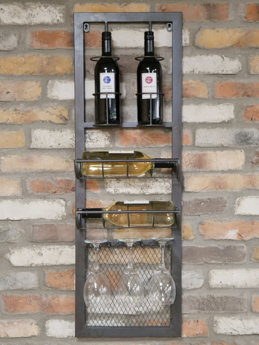 Industrial Wall Wine Rack