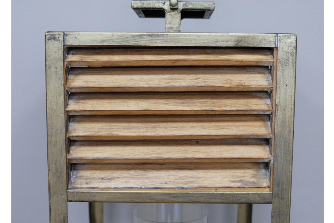 Rectangle Metal & Fir Wood Lantern