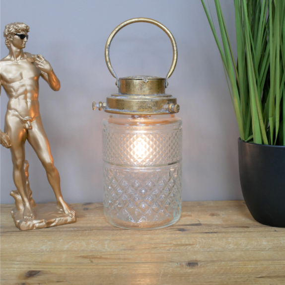 Ornate Glass Jar Light