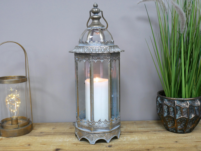 Glass and Metal Lantern - Large