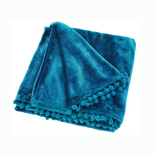 Cashmere Touch Fleece Throw - Teal