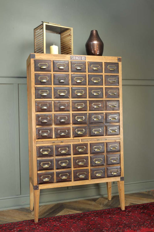 Vintage Multi Drawer Apothecary Cabinet - Fir Wood