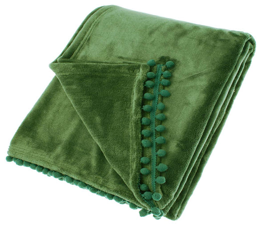 Cashmere Touch Fleece Throw - Olive