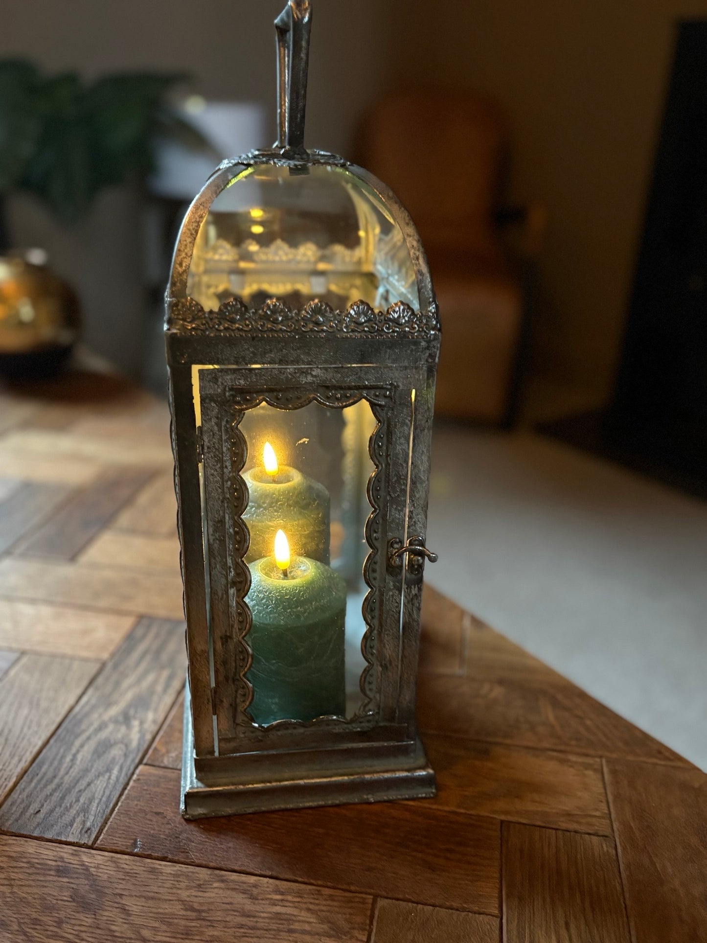 Large Rectangle Silver Lantern