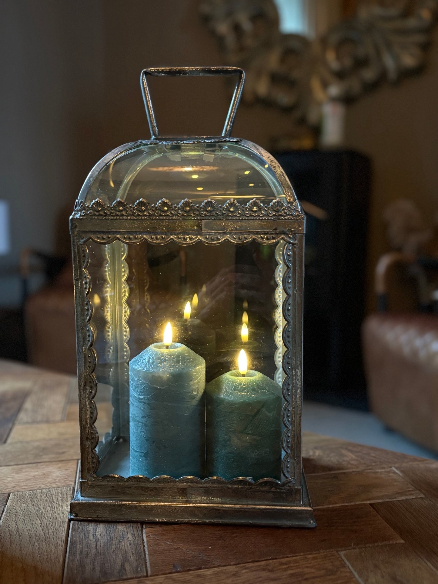 Large Rectangle Silver Lantern