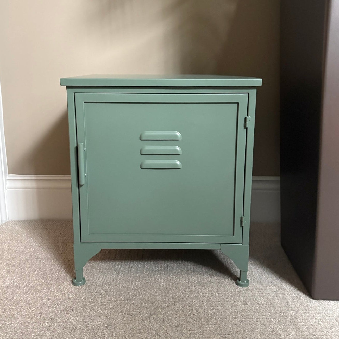 Industrial Metal Bedside Cabinet - Khaki