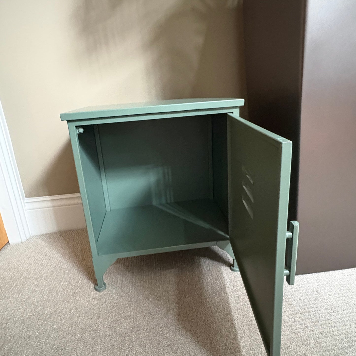 Industrial Metal Bedside Cabinet - Khaki