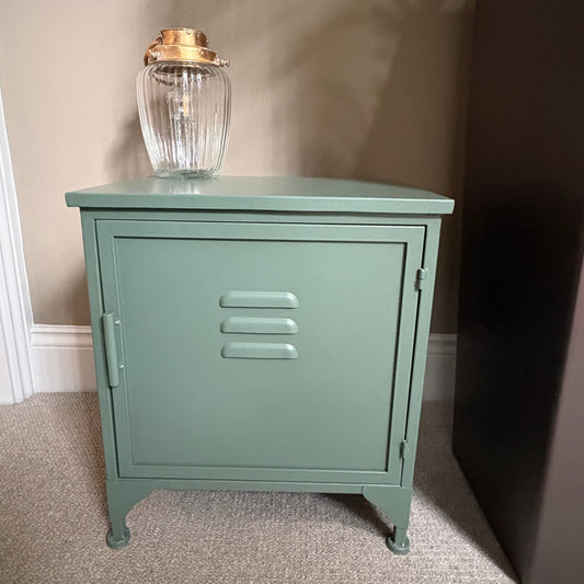 Industrial Metal Bedside Cabinet - Khaki