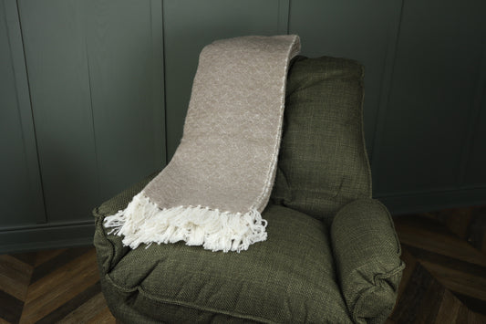 Wool Blend Throw - Natural