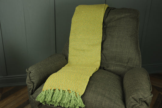 Festival Recycled Cotton Throw - Green & Yellow