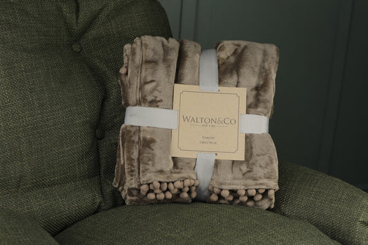 Cashmere Touch Fleece Throw - Earth Brown