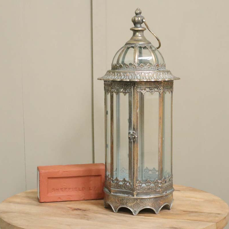 Glass and Metal Lantern - Large