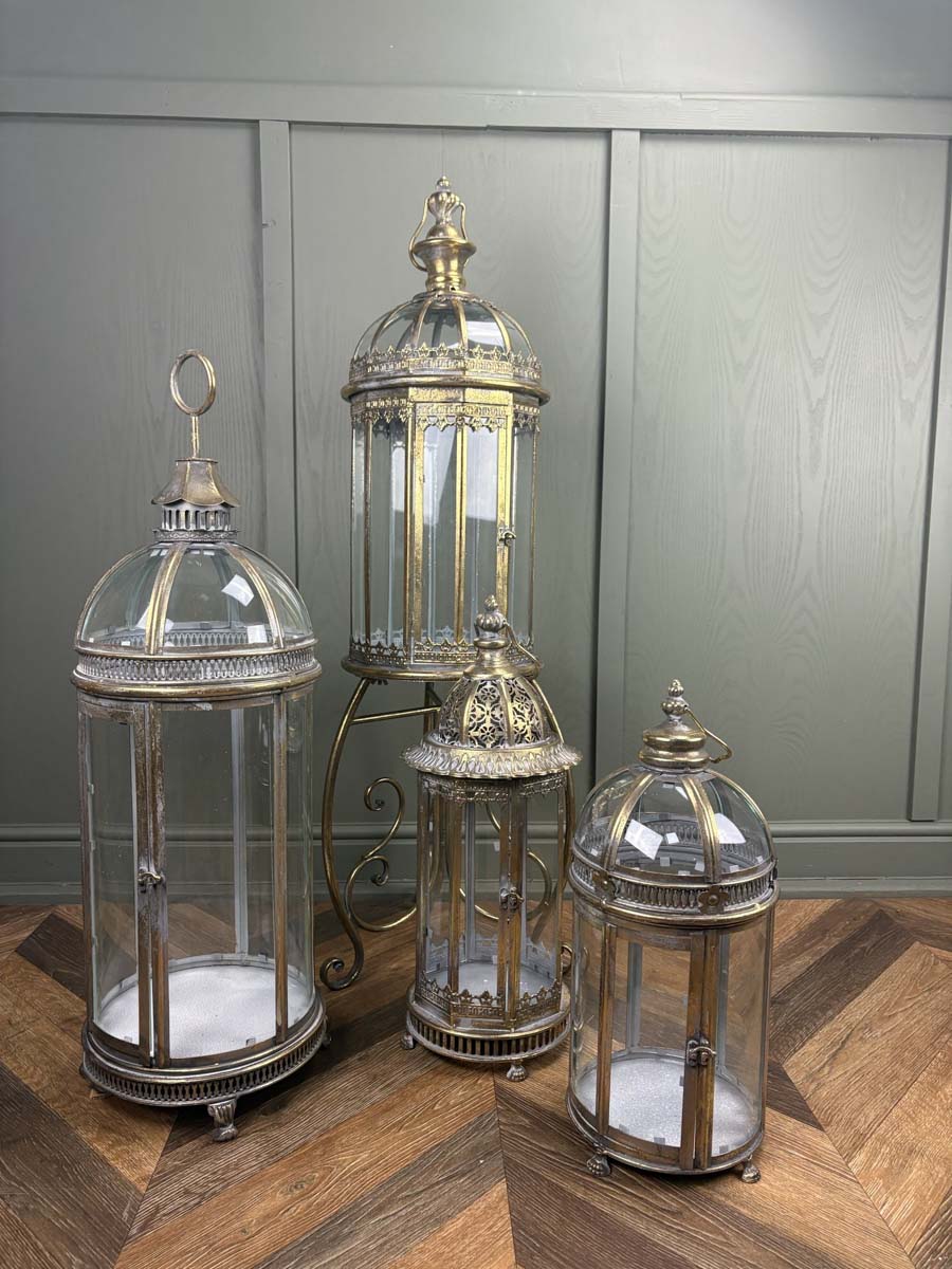 Extra Large Ornate Glass Candle Lantern