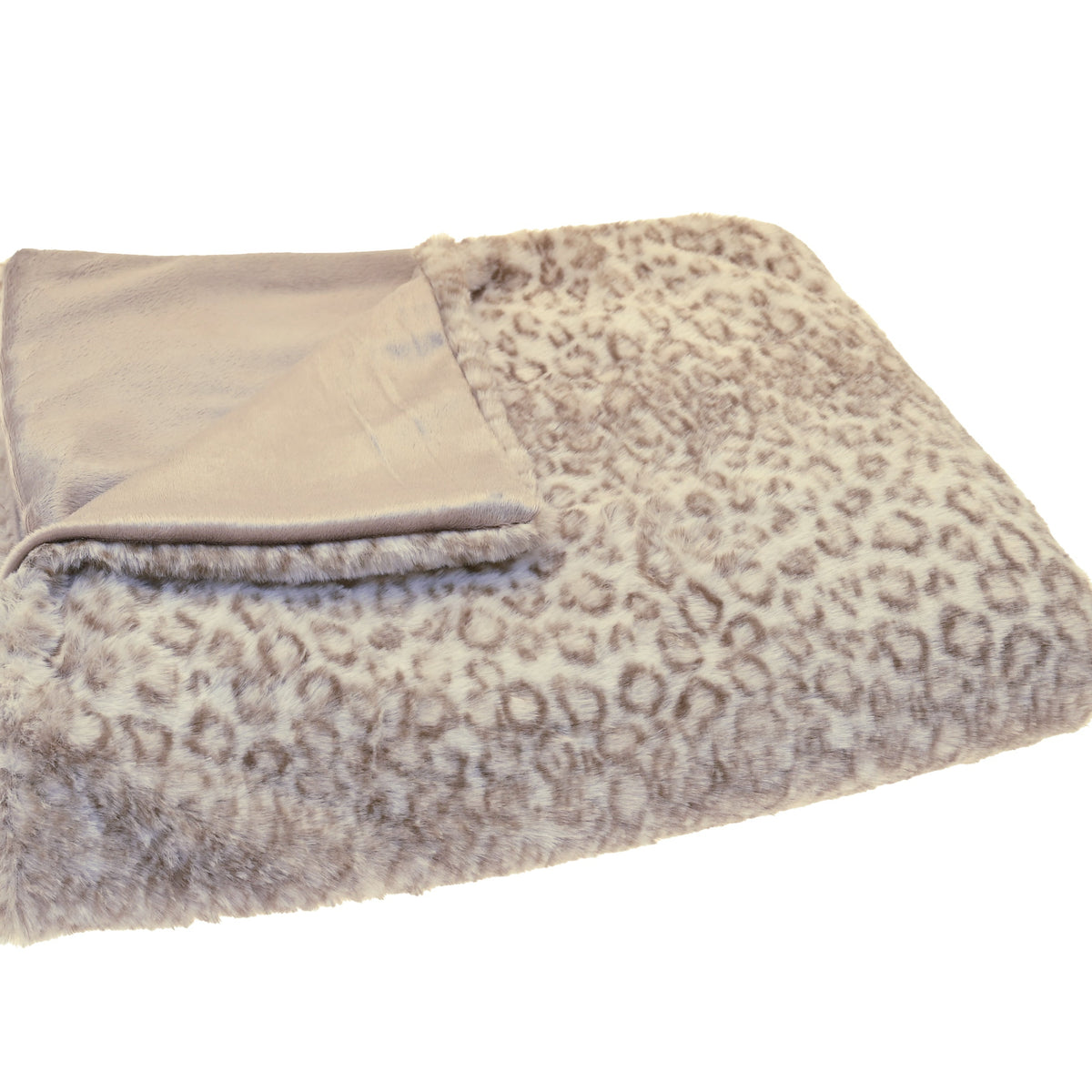 Snow Leopard faux fur throw