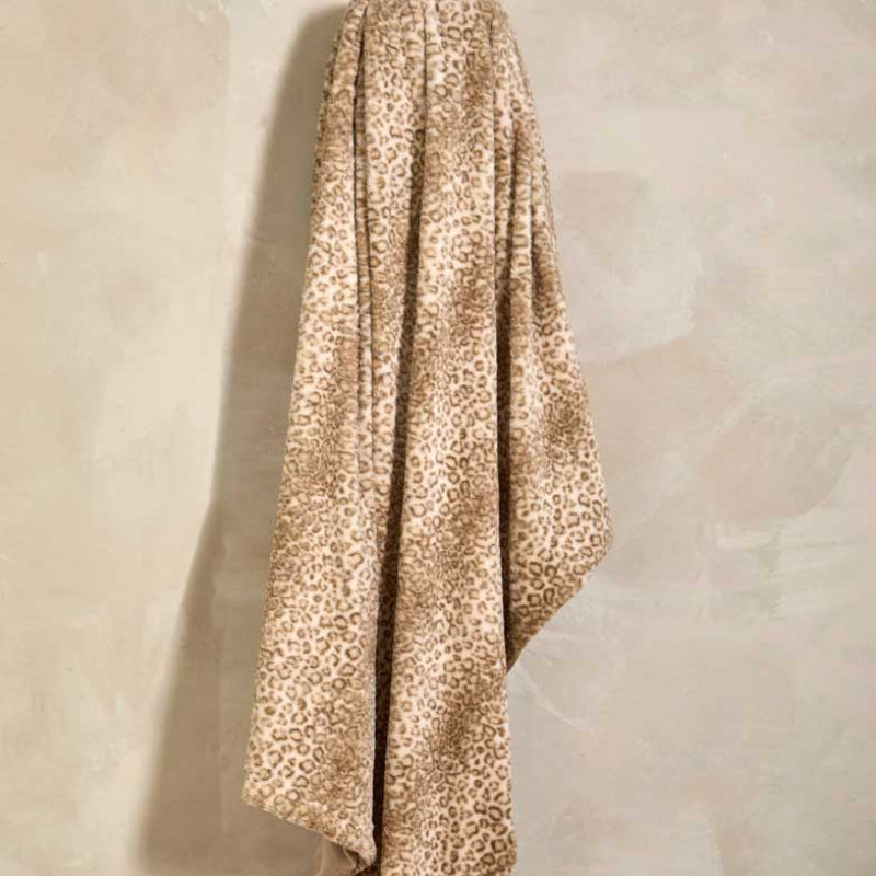 Snow Leopard faux fur throw