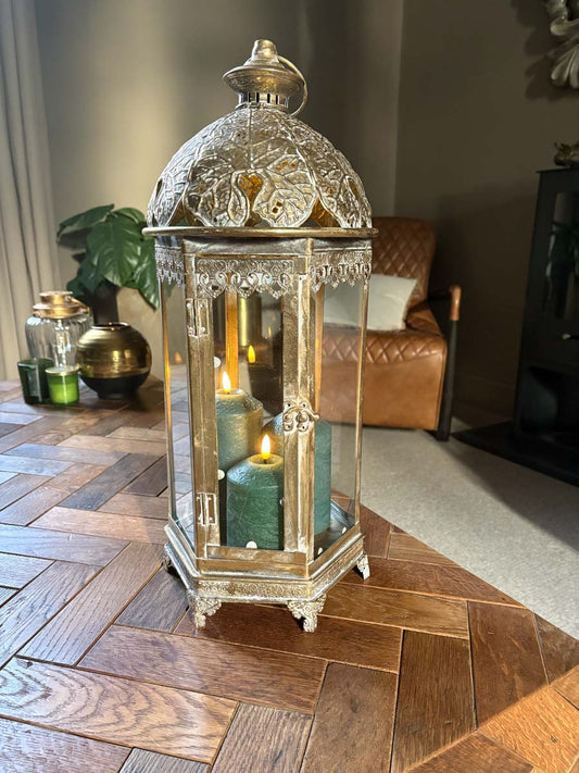 Large Leaf Topped Lantern
