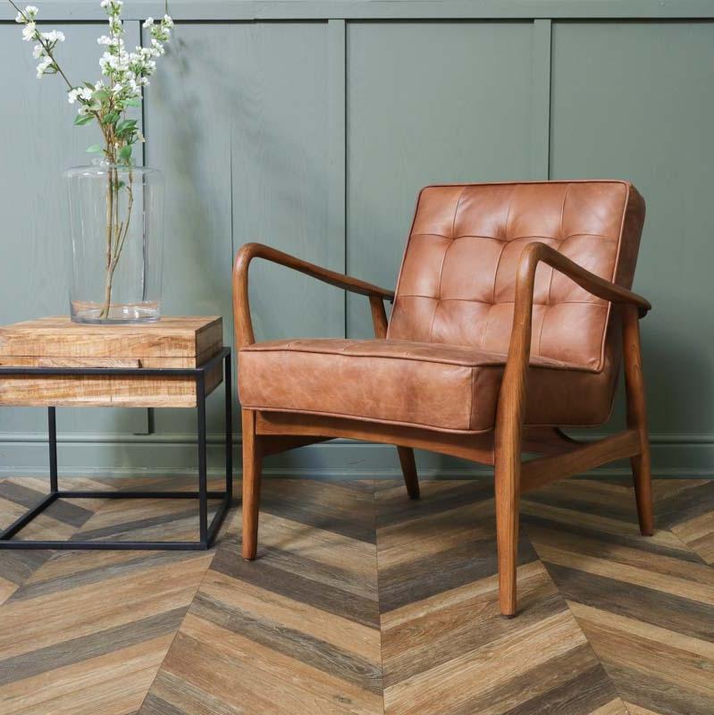 Kelham Humber Leather Scandinavian Armchair