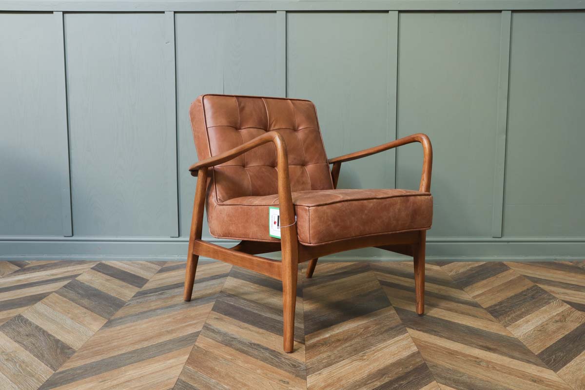 Kelham Humber Leather Scandinavian Armchair
